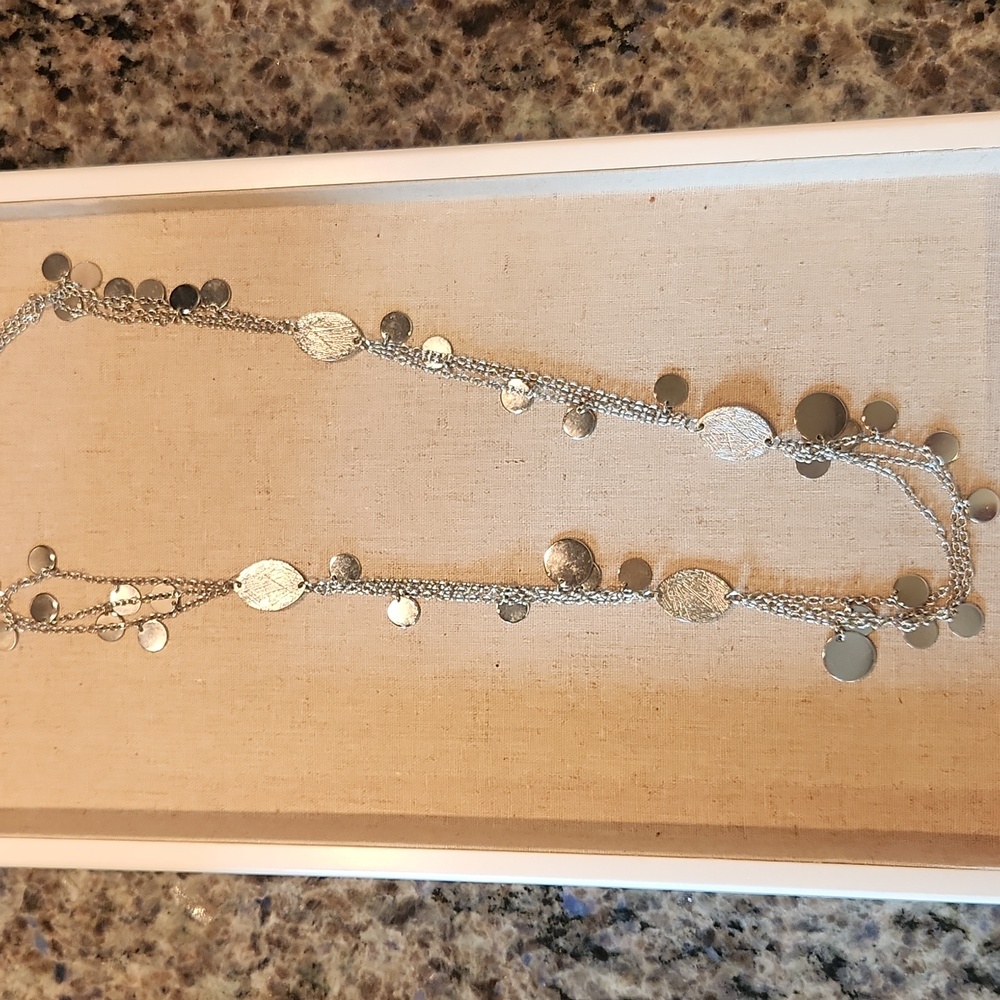 LOFT Silver Necklace with Dainty Linear Design